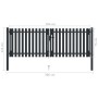 Cancela doble de valla de acero gris antracita 306x125 cm de vidaXL, Puertas de jardín - Ref: Foro24-146350, Precio: 372,96 €...