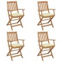 Sillas de jardín plegables 4 uds y cojines madera maciza acacia en Sillas de jardín | Comprar online en Foru.es