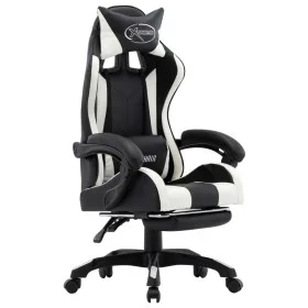 Silla gaming con reposapiés cuero sintético blanco y negro de vidaXL, Sillas de oficina - Ref: Foro24-287991, Precio: 172,88 ...