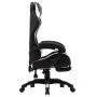 Silla gaming con reposapiés cuero sintético blanco y negro de vidaXL, Sillas de oficina - Ref: Foro24-287991, Precio: 172,88 ...