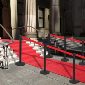 Black iron airport tape barrier 4 units by vidaXL, Safety barriers - Ref: Foro24-149577, Price: 120,64 €, Discount: %