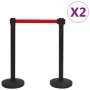 Black iron airport tape barrier 4 units by vidaXL, Safety barriers - Ref: Foro24-149577, Price: 120,64 €, Discount: %