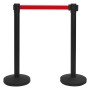 Barrera de cinta tipo aeropuerto hierro negro 4 uds de vidaXL, Barreras de seguridad - Ref: Foro24-149577, Precio: 135,29 €, ...