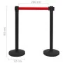 Black iron airport tape barrier 4 units by vidaXL, Safety barriers - Ref: Foro24-149577, Price: 120,64 €, Discount: %