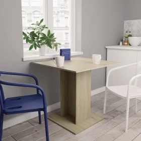 Oak plywood dining table 80x80x75 cm by vidaXL, Kitchen and dining tables - Ref: Foro24-800255, Price: 69,60 €, Discount: %