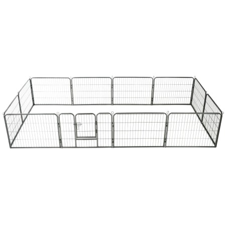 Corral para perros 12 paneles de acero 80x60 cm negro de vidaXL, Casetas y cercados para perros - Ref: Foro24-170573, Precio:...