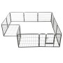 Corral para perros 12 paneles de acero 80x60 cm negro de vidaXL, Casetas y cercados para perros - Ref: Foro24-170573, Precio:...