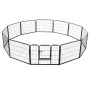 Corral para perros 12 paneles de acero 80x60 cm negro de vidaXL, Casetas y cercados para perros - Ref: Foro24-170573, Precio:...