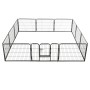 Corral para perros 12 paneles de acero 80x60 cm negro de vidaXL, Casetas y cercados para perros - Ref: Foro24-170573, Precio:...