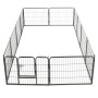 Corral para perros 12 paneles de acero 80x60 cm negro de vidaXL, Casetas y cercados para perros - Ref: Foro24-170573, Precio:...