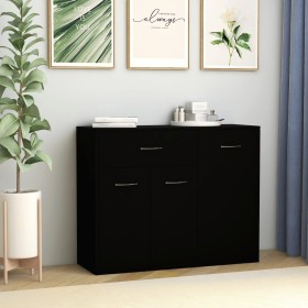 Aparador de madera contrachapada negro 88x30x70 cm de vidaXL, Aparadores - Ref: Foro24-800676, Precio: 73,52 €, Descuento: %