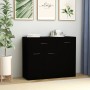 Aparador de madera contrachapada negro 88x30x70 cm de vidaXL, Aparadores - Ref: Foro24-800676, Precio: 73,52 €, Descuento: %