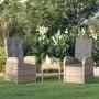 Sillas reclinables de jardín y cojines 2 unidades ratán PE gris de vidaXL, Sillas de jardín - Ref: Foro24-47676, Precio: 284,...