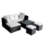 Set muebles de jardín 4 piezas y cojines ratán sintético negro de vidaXL, Conjuntos de jardín - Ref: Foro24-42586, Precio: 44...