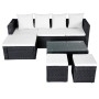 Set muebles de jardín 4 piezas y cojines ratán sintético negro de vidaXL, Conjuntos de jardín - Ref: Foro24-42586, Precio: 44...