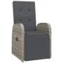 Sillón reclinable de jardín con cojín ratán sintético gris de vidaXL, Sillas de jardín - Ref: Foro24-47677, Precio: 150,79 €,...