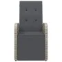 Sillón reclinable de jardín con cojín ratán sintético gris de vidaXL, Sillas de jardín - Ref: Foro24-47677, Precio: 150,79 €,...