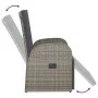 Sillón reclinable de jardín con cojín ratán sintético gris de vidaXL, Sillas de jardín - Ref: Foro24-47677, Precio: 150,79 €,...
