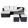 Set muebles de jardín 4 piezas y cojines ratán sintético negro de vidaXL, Conjuntos de jardín - Ref: Foro24-42586, Precio: 44...