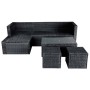 Set muebles de jardín 4 piezas y cojines ratán sintético negro de vidaXL, Conjuntos de jardín - Ref: Foro24-42586, Precio: 44...