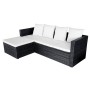 Set muebles de jardín 4 piezas y cojines ratán sintético negro de vidaXL, Conjuntos de jardín - Ref: Foro24-42586, Precio: 44...