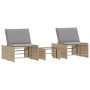 Tumbonas 2 piezas con mesa ratán sintético beige en Tumbonas | Comprar online en Foru.es