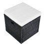 Set muebles de jardín 4 piezas y cojines ratán sintético negro de vidaXL, Conjuntos de jardín - Ref: Foro24-42586, Precio: 44...