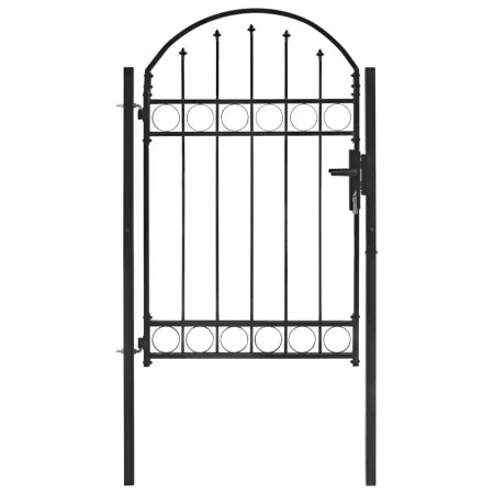 Puerta de jardín con arco superior 100x150 cm acero negro de vidaXL, Puertas de jardín - Ref: Foro24-143086, Precio: 195,62 €...