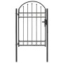Puerta de jardín con arco superior 100x150 cm acero negro de vidaXL, Puertas de jardín - Ref: Foro24-143086, Precio: 180,97 €...