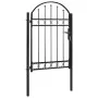 Gartentor mit Oberbogen 100x150 cm aus schwarzem Stahl von vidaXL, Gartentore - Ref: Foro24-143086, Preis: 195,62 €, Rabatt: %