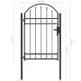 Gartentor mit Oberbogen 100x150 cm aus schwarzem Stahl von vidaXL, Gartentore - Ref: Foro24-143086, Preis: 195,62 €, Rabatt: %