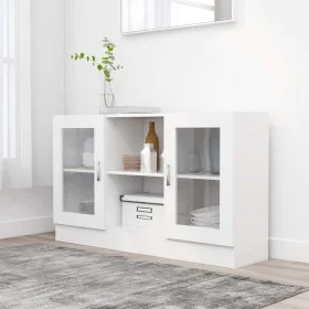 Vitrina de madera ingeniería blanca 120x30,5x70 cm de vidaXL, Aparadores - Ref: Foro24-802786, Precio: 81,31 €, Descuento: %