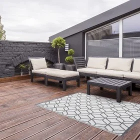 Esschert Design Outdoor-Teppich 180x121 cm grau und weiß OC25 von Esschert Design, Outdoor-Protektoren - Ref: Foro24-421301, ...