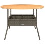 Mesa de jardín superficie de madera ratán PE gris Ø110x71 cm en Mesas de jardín | Comprar online en Foru.es