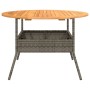 Mesa de jardín superficie de madera ratán PE gris Ø110x71 cm en Mesas de jardín | Comprar online en Foru.es