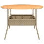 Mesa de jardín superficie de madera ratán PE beige Ø110x71 cm en Mesas de jardín | Comprar online en Foru.es