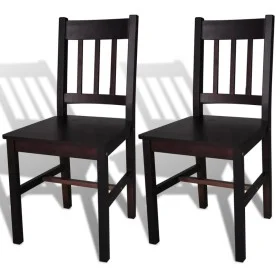Sillas de comedor 2 unidades madera de pino marrón oscuro de vidaXL, Sillas de comedor - Ref: Foro24-241516, Precio: 117,10 €...