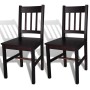 Sillas de comedor 2 unidades madera de pino marrón oscuro de vidaXL, Sillas de comedor - Ref: Foro24-241516, Precio: 110,11 €...