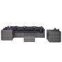 Set de sofás de jardín 7 piezas y cojines ratán sintético gris de vidaXL, Conjuntos de jardín - Ref: Foro24-44158, Precio: 96...