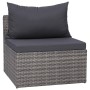 Set de sofás de jardín 7 piezas y cojines ratán sintético gris de vidaXL, Conjuntos de jardín - Ref: Foro24-44158, Precio: 96...