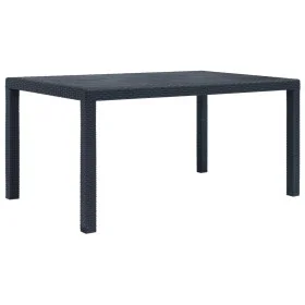 Mesa de jardín de plástico aspecto ratán gris 150x90x72 cm de vidaXL, Mesas de jardín - Ref: Foro24-45605, Precio: 157,31 €, ...