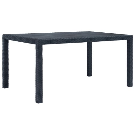 Mesa de jardín de plástico aspecto ratán gris 150x90x72 cm de vidaXL, Mesas de jardín - Ref: Foro24-45605, Precio: 143,76 €, ...