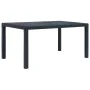 Mesa de jardín de plástico aspecto ratán gris 150x90x72 cm de vidaXL, Mesas de jardín - Ref: Foro24-45605, Precio: 157,31 €, ...