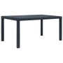 Mesa de jardín de plástico aspecto ratán gris 150x90x72 cm de vidaXL, Mesas de jardín - Ref: Foro24-45605, Precio: 143,76 €, ...