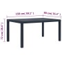Mesa de jardín de plástico aspecto ratán gris 150x90x72 cm de vidaXL, Mesas de jardín - Ref: Foro24-45605, Precio: 143,76 €, ...