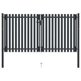 Double anthracite gray steel fence gate 306x220 cm by vidaXL, garden gates - Ref: Foro24-146354, Price: 619,80 €, Discount: %