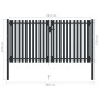 Cancela doble de valla de acero gris antracita 306x220 cm de vidaXL, Puertas de jardín - Ref: Foro24-146354, Precio: 635,82 €...