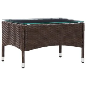 Brauner Couchtisch aus synthetischem Rattan 60x40x36 cm von vidaXL, Gartentische - Ref: Foro24-45906, Preis: 44,21 €, Rabatt: %