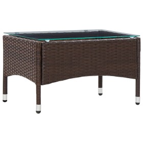 Mesa de centro de ratán sintético marrón 60x40x36 cm de vidaXL, Mesas de jardín - Ref: Foro24-45906, Precio: 46,69 €, Descuen...