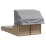 Tumbona doble con capota y cojines ratán sintético beige en Tumbonas | Comprar online en Foru.es